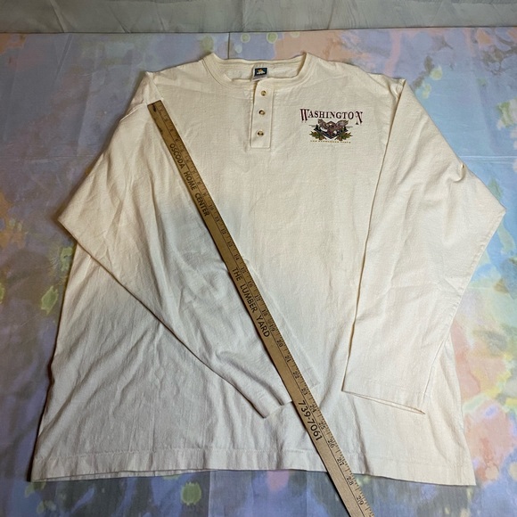 Vintage 90s Washington State Cotton Deluxe XL Long Sleeve Shirt Made in USA - Picture 5 of 7